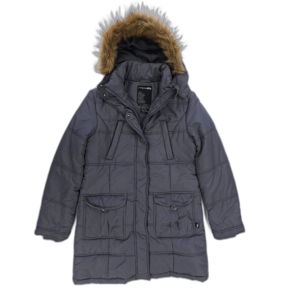 ALPHA INDUSTRIES Madison Vegan Fur Parka Puffer Jacket Military Cargo Gorpcore
